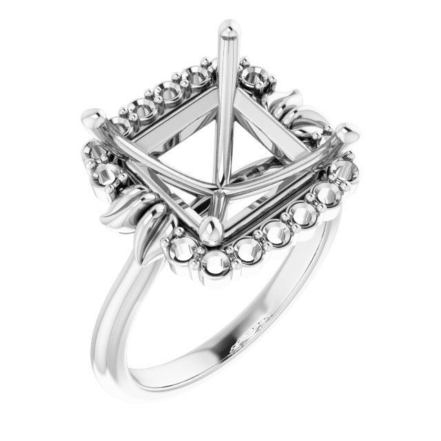 Accented Floral Engagement Ring