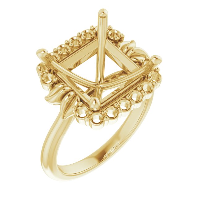 Accented Floral Engagement Ring
