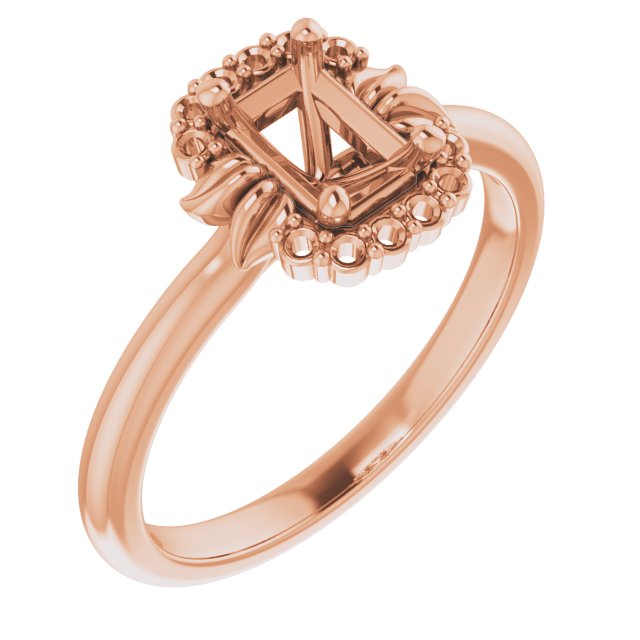 Accented Floral Engagement Ring