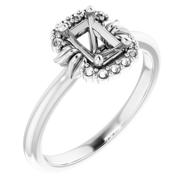 Accented Floral Engagement Ring