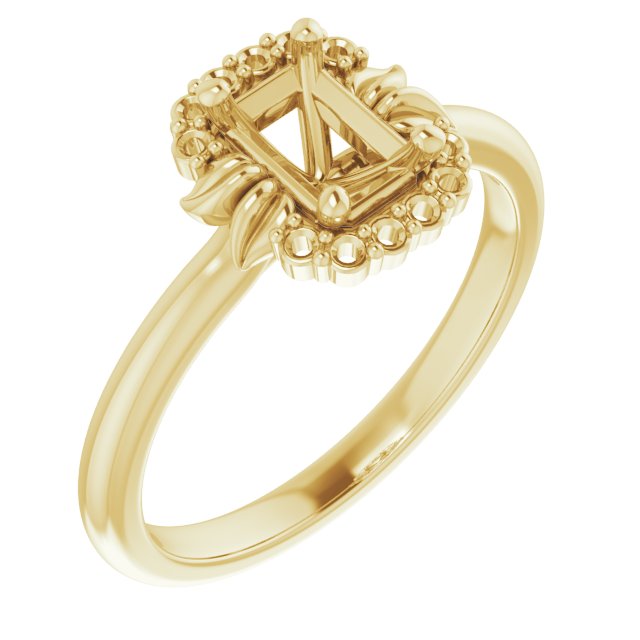 Accented Floral Engagement Ring