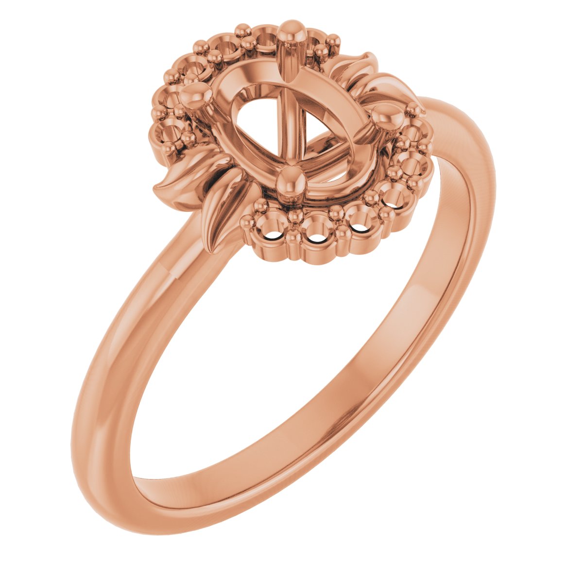Accented Floral Engagement Ring