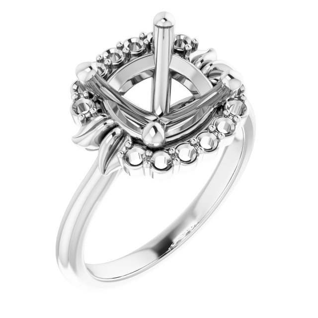 Accented Floral Engagement Ring