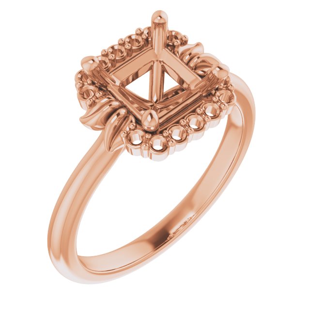 Accented Floral Engagement Ring