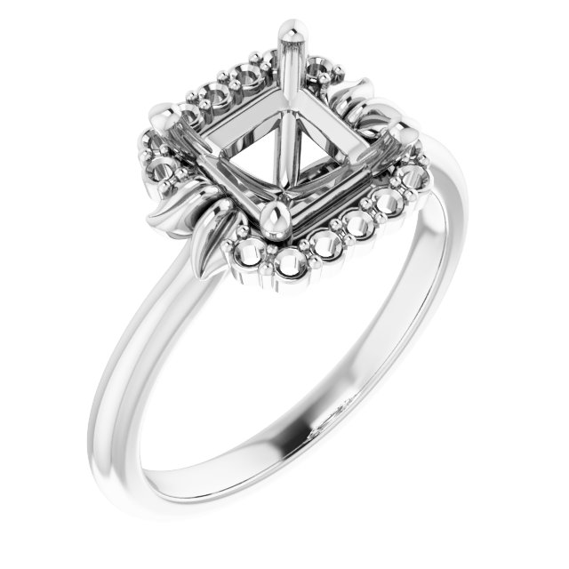 Accented Floral Engagement Ring