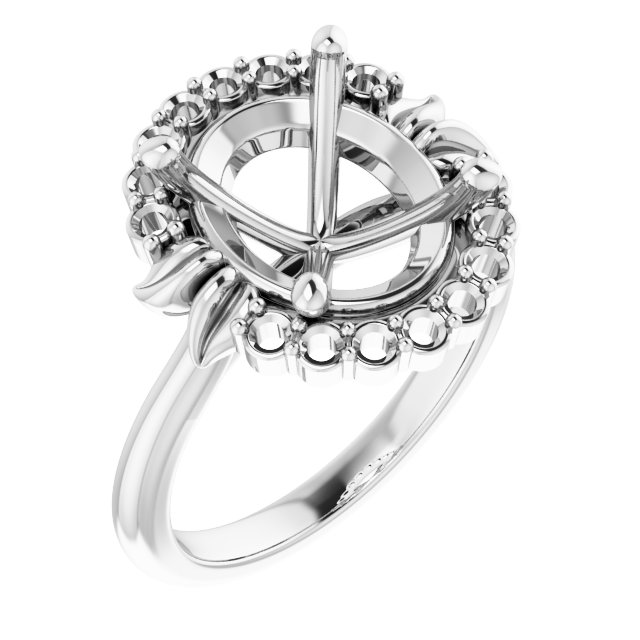 Accented Floral Engagement Ring