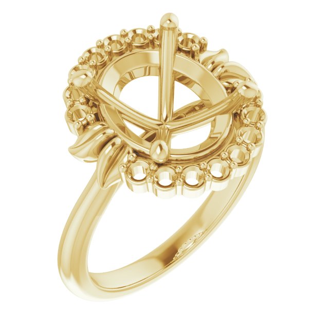 Accented Floral Engagement Ring