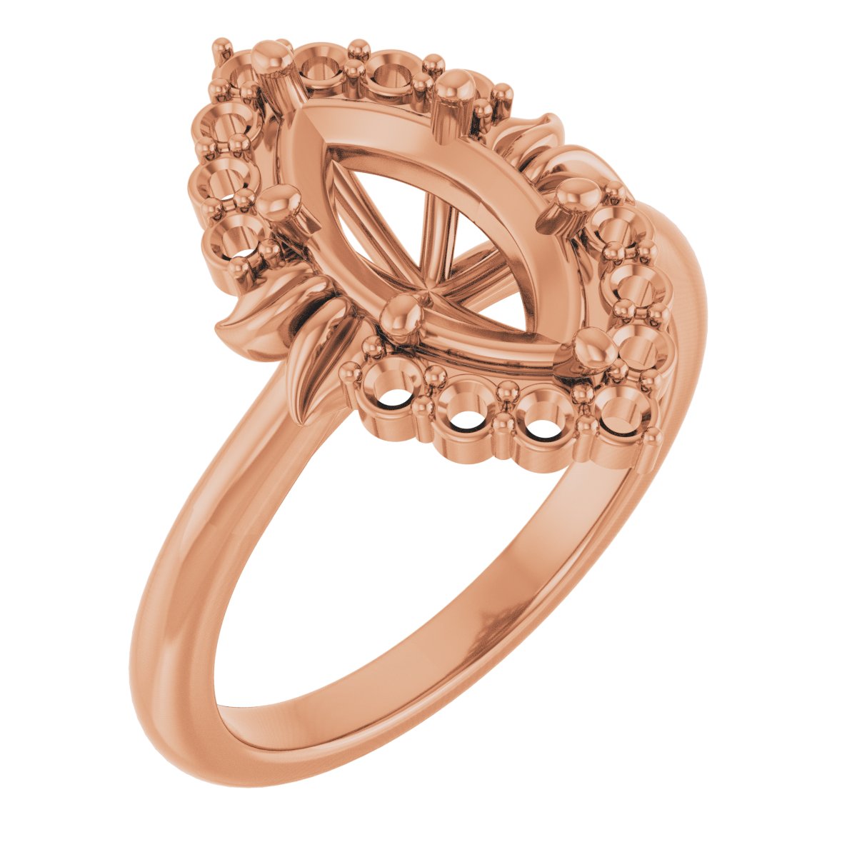 Accented Floral Engagement Ring
