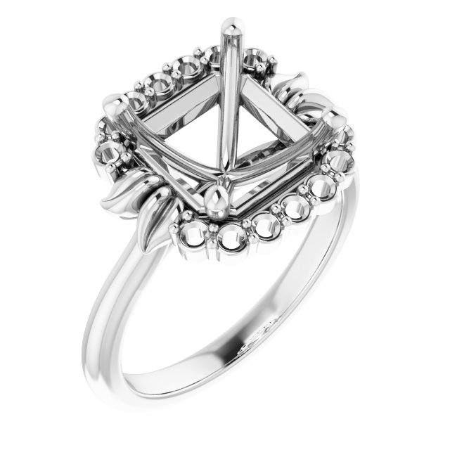 Accented Floral Engagement Ring