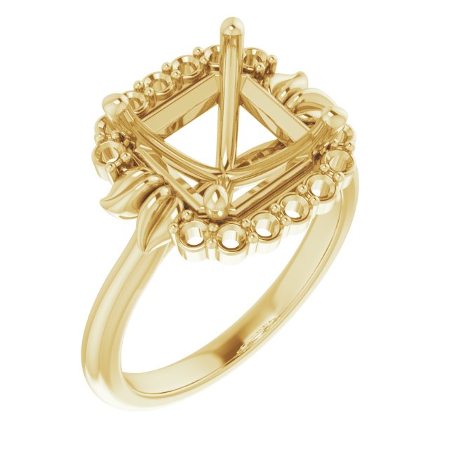 Accented Floral Engagement Ring
