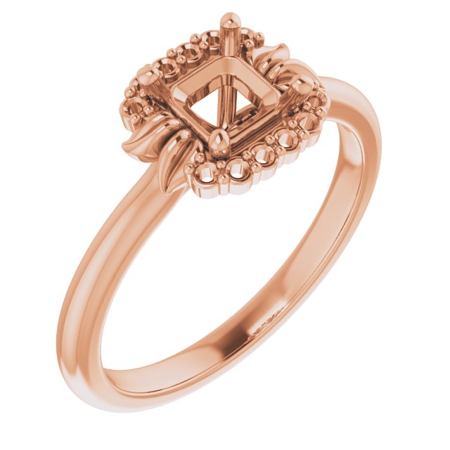 Accented Floral Engagement Ring