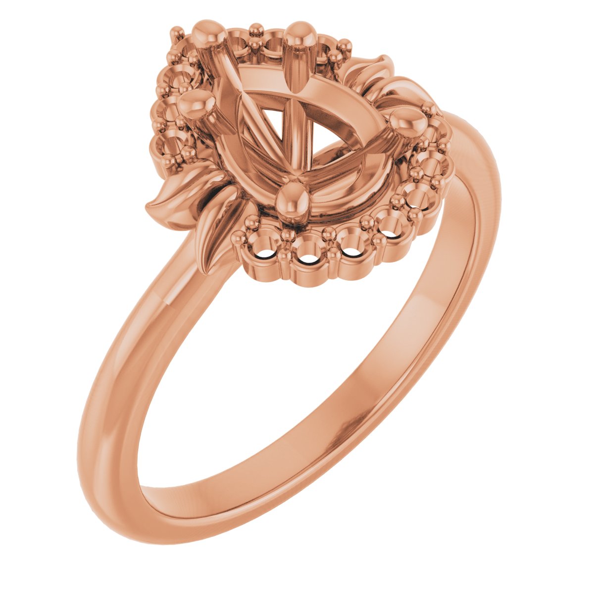 Accented Floral Engagement Ring