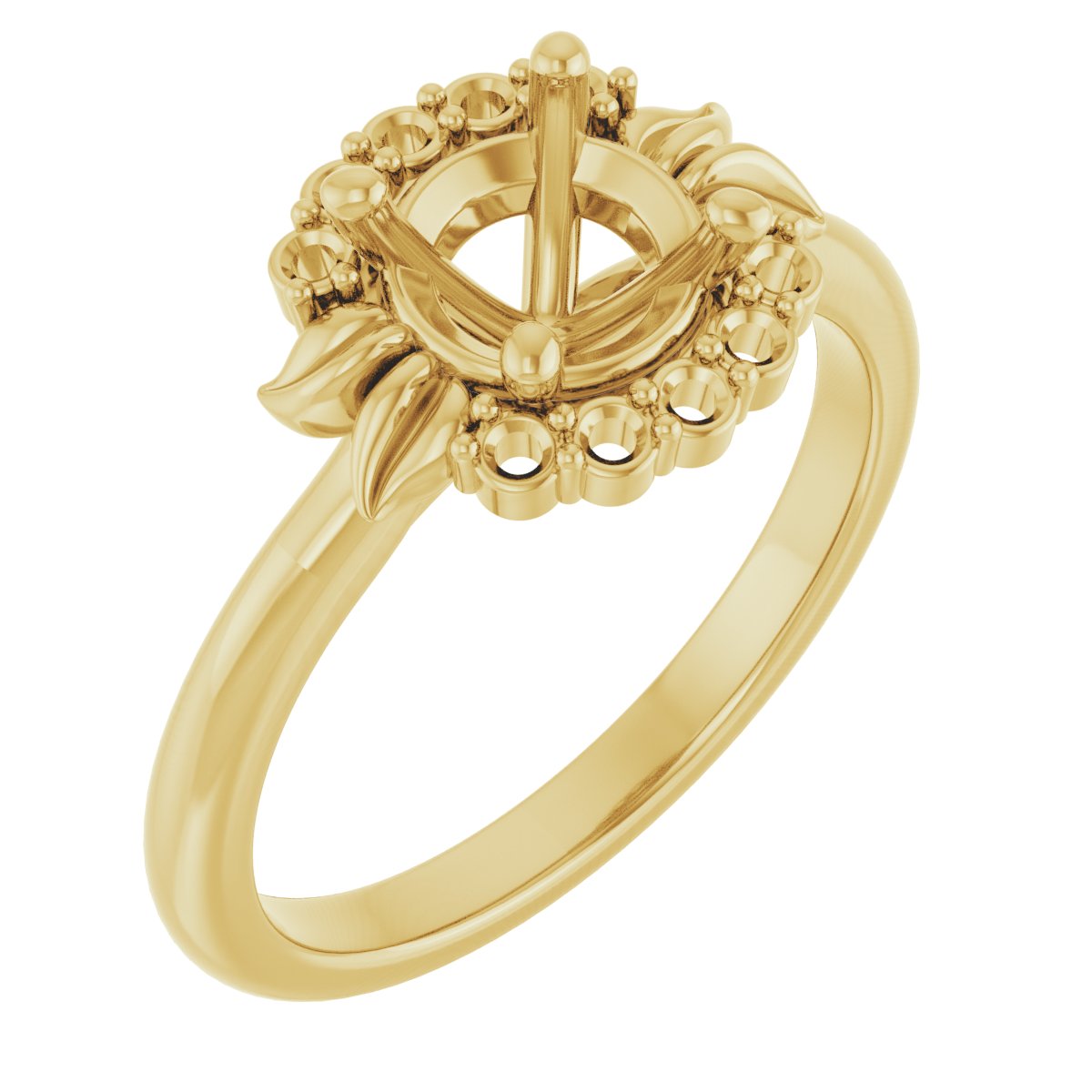 Accented Floral Engagement Ring