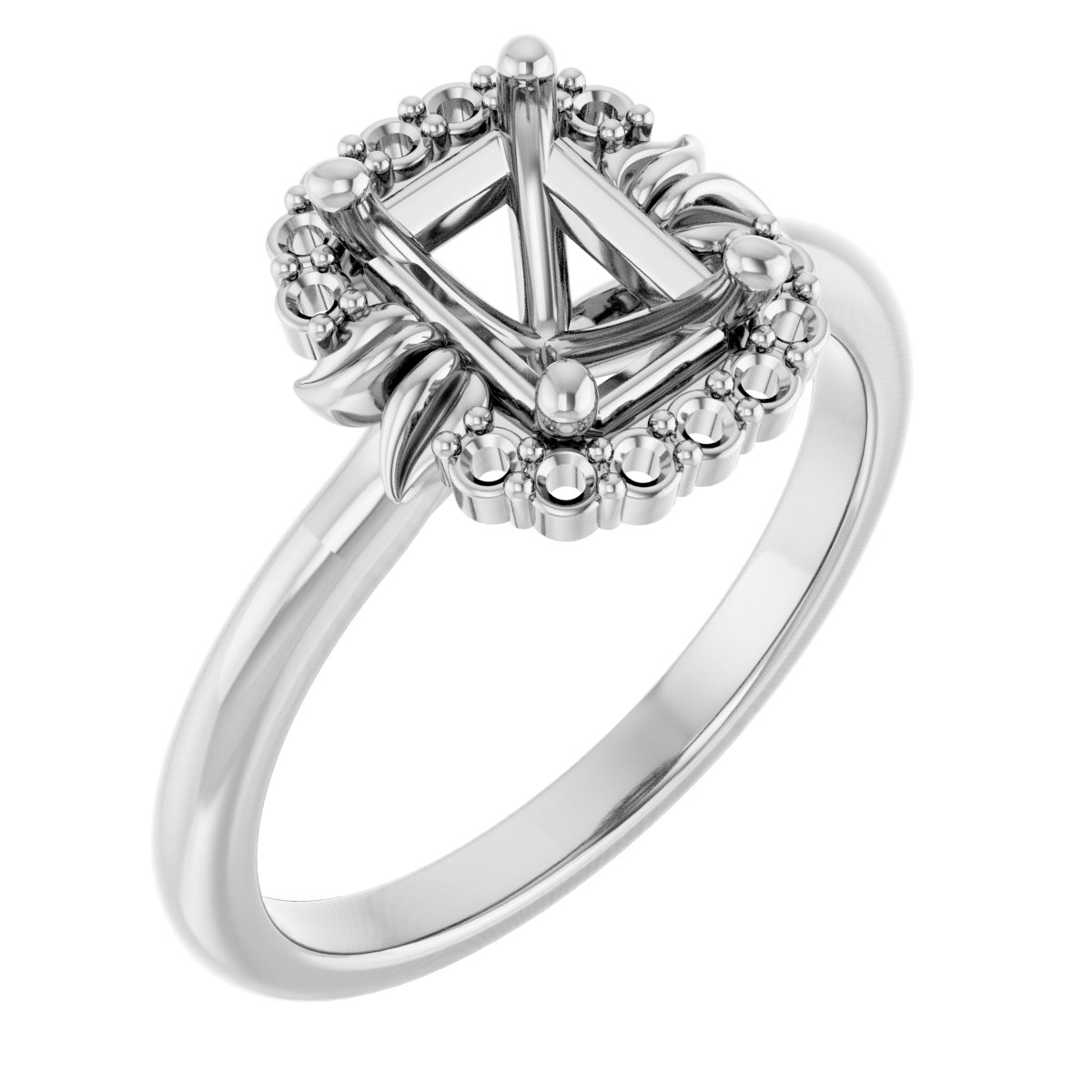 Accented Floral Engagement Ring