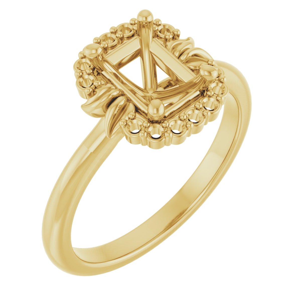 Accented Floral Engagement Ring