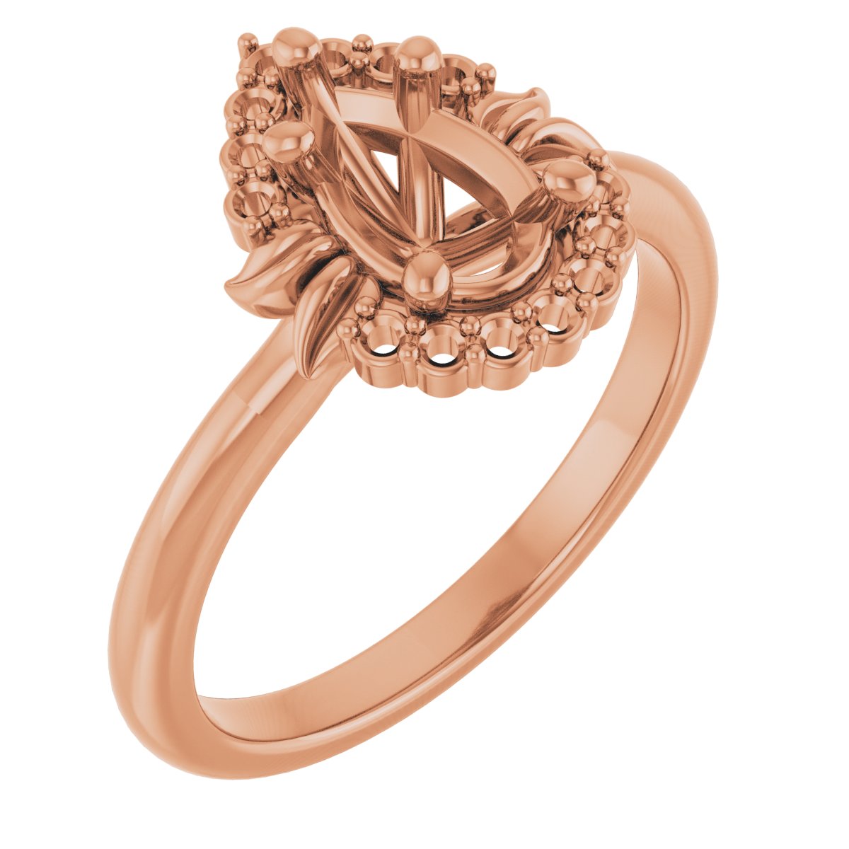 Accented Floral Engagement Ring