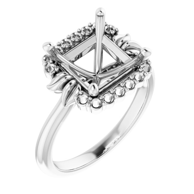 Accented Floral Engagement Ring