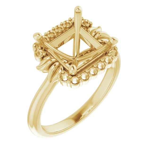 Accented Floral Engagement Ring