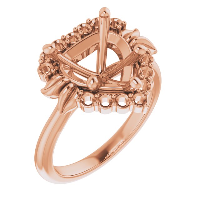 Accented Floral Engagement Ring
