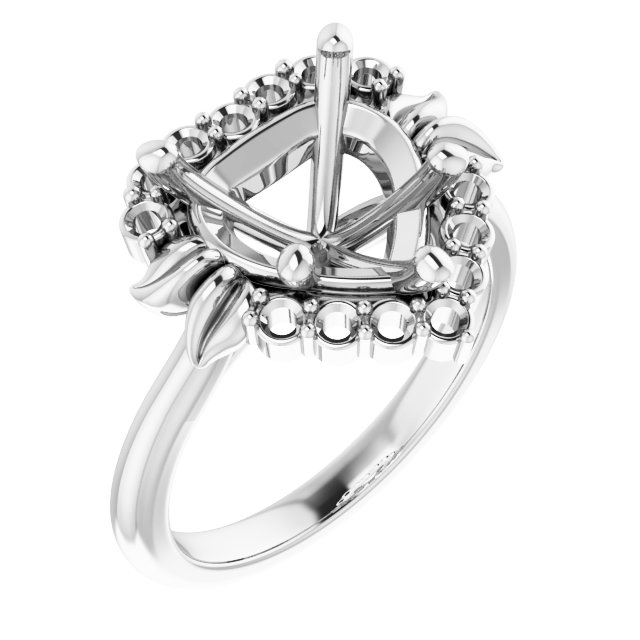 Accented Floral Engagement Ring
