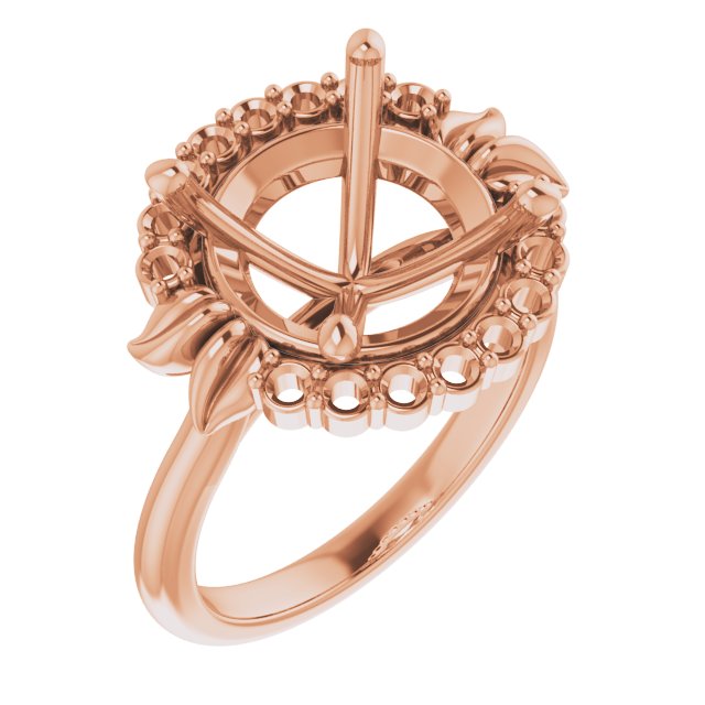Accented Floral Engagement Ring