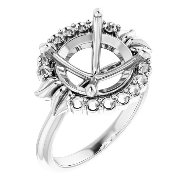 Accented Floral Engagement Ring