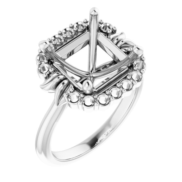 Accented Floral Engagement Ring