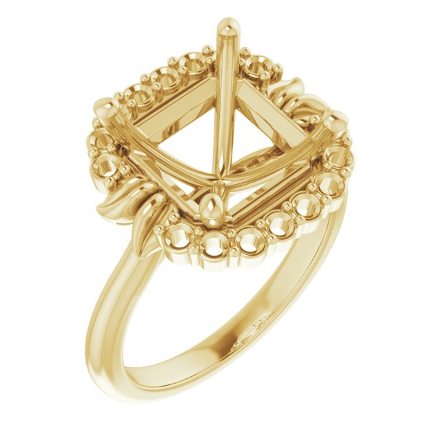 Accented Floral Engagement Ring