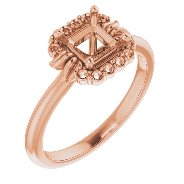 Accented Floral Engagement Ring