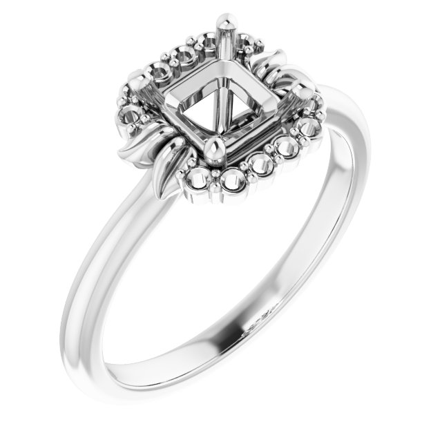 Accented Floral Engagement Ring