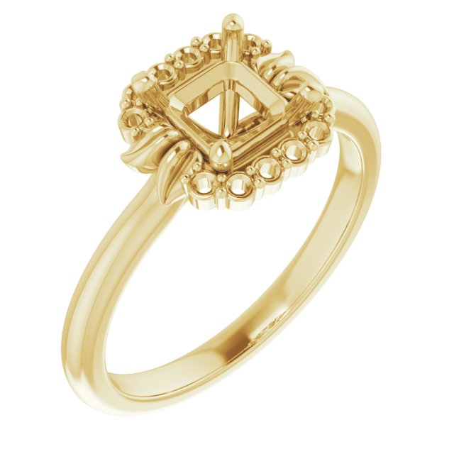 Accented Floral Engagement Ring
