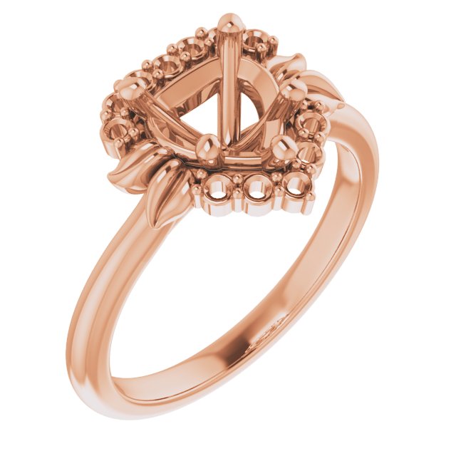 Accented Floral Engagement Ring