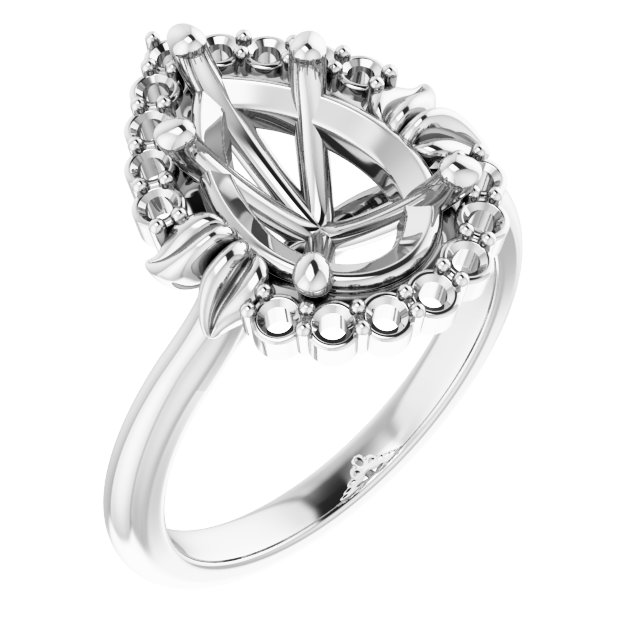 Accented Floral Engagement Ring