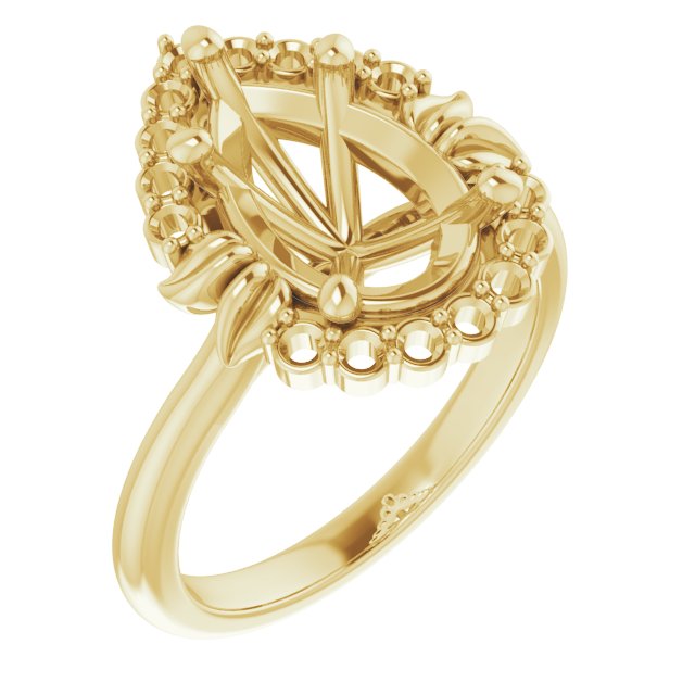 Accented Floral Engagement Ring