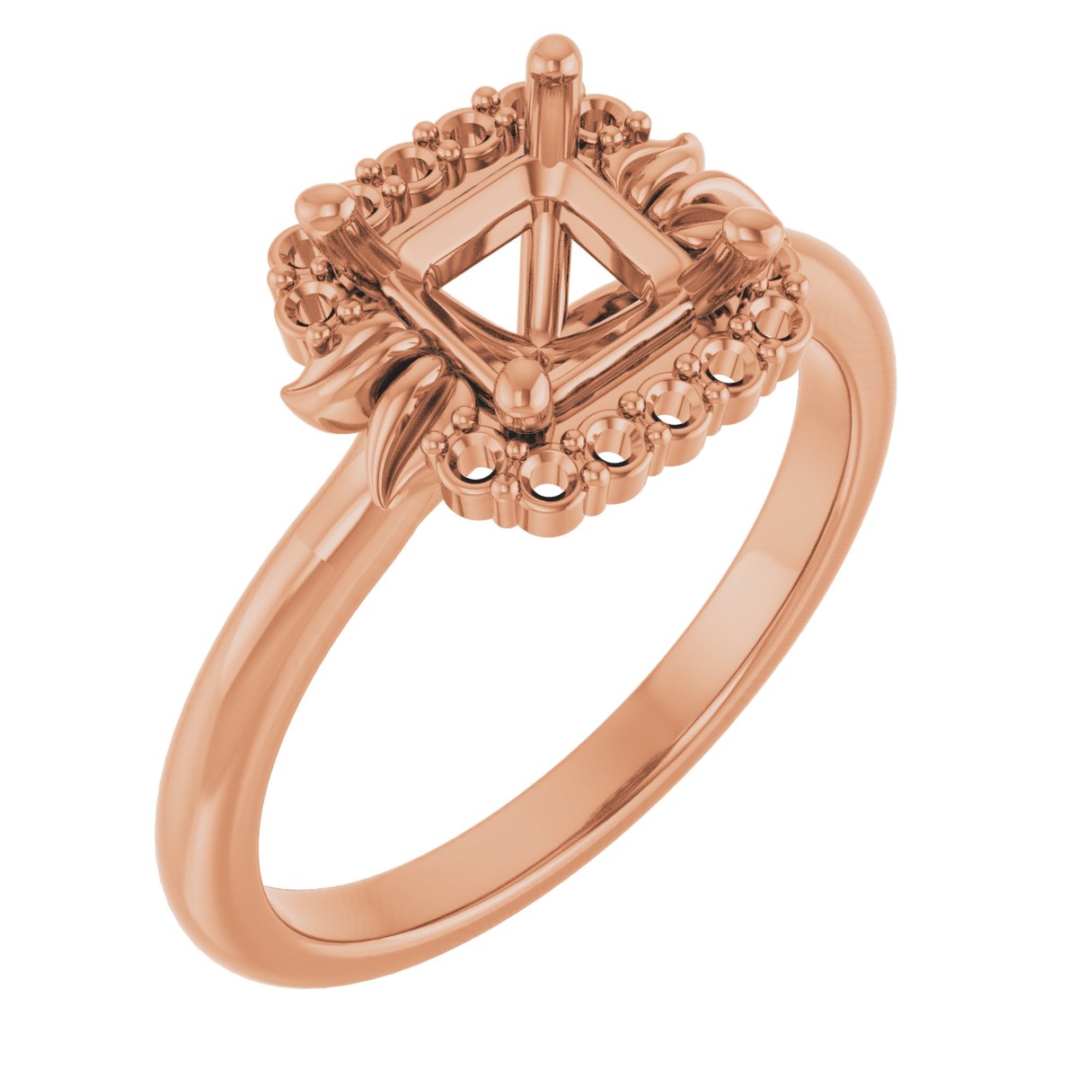 Accented Floral Engagement Ring