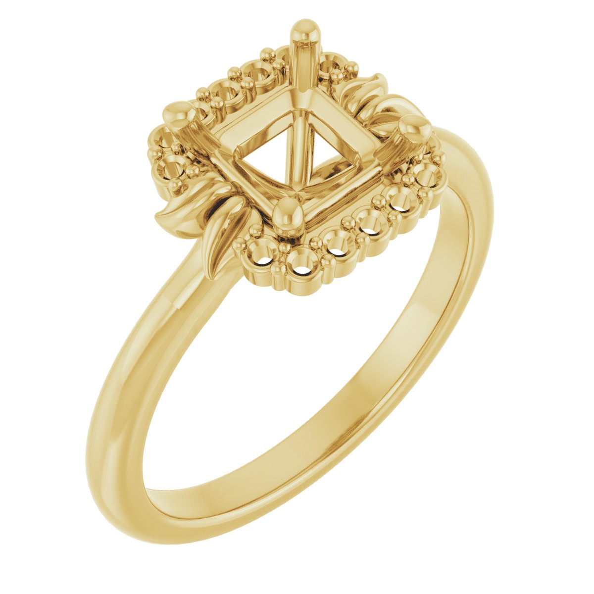 Accented Floral Engagement Ring