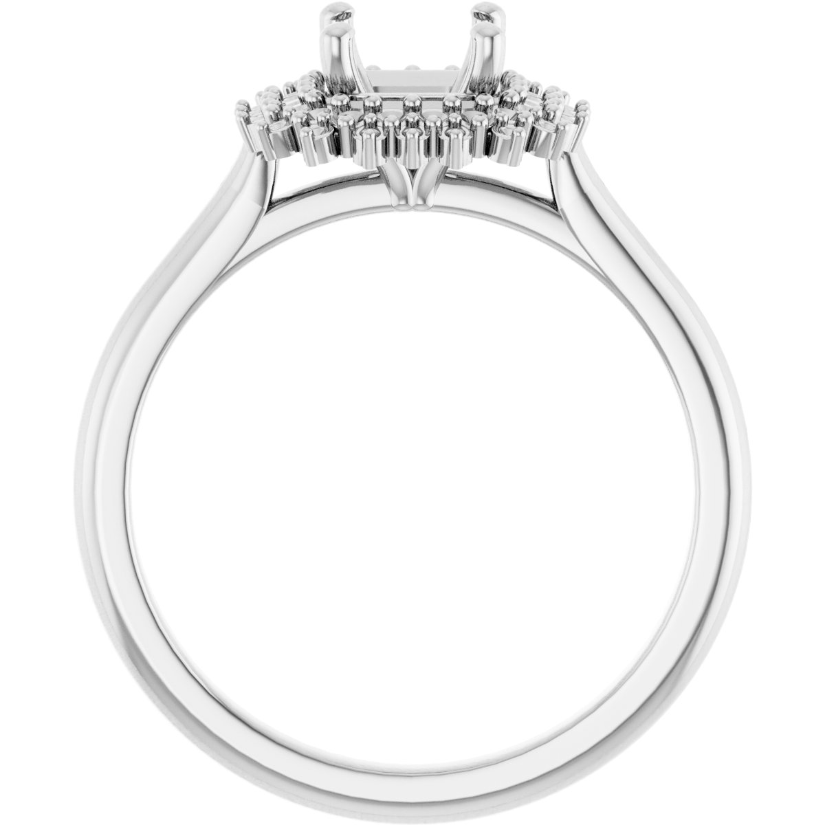 4.5 mm Square Engagement Ring Mounting view 2