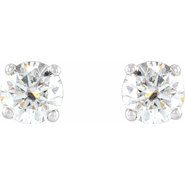 14K White 1/4 CTW Natural Diamond Cocktail-Style Threaded Post Earrings