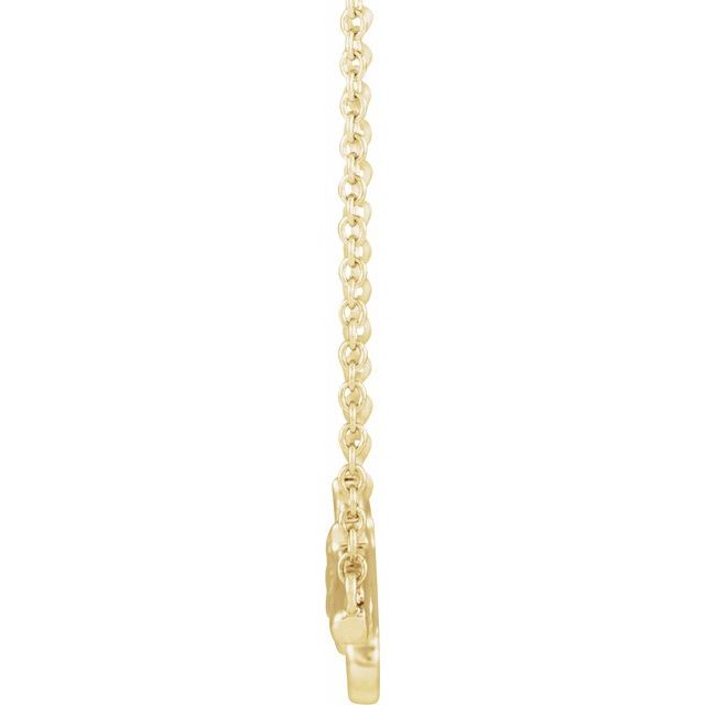 14K Yellow Floral-Inspired Bar 16 Necklace