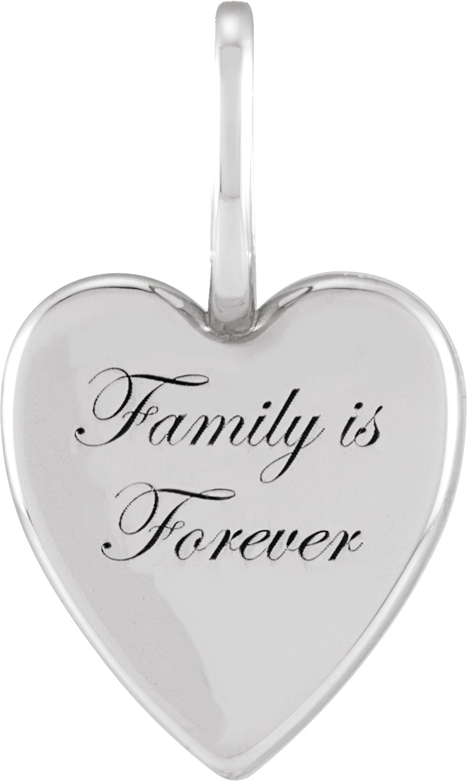 Sterling Silver Family is Forever Heart Charm/Pendant