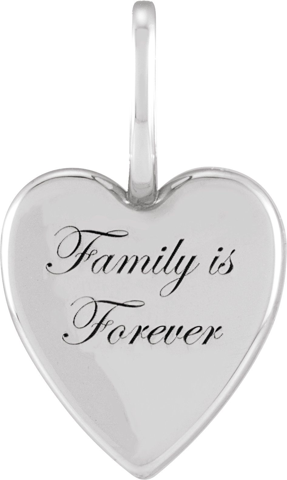 Sterling Silver inchFamily is Forever inch Heart Pendant Ref 19536259