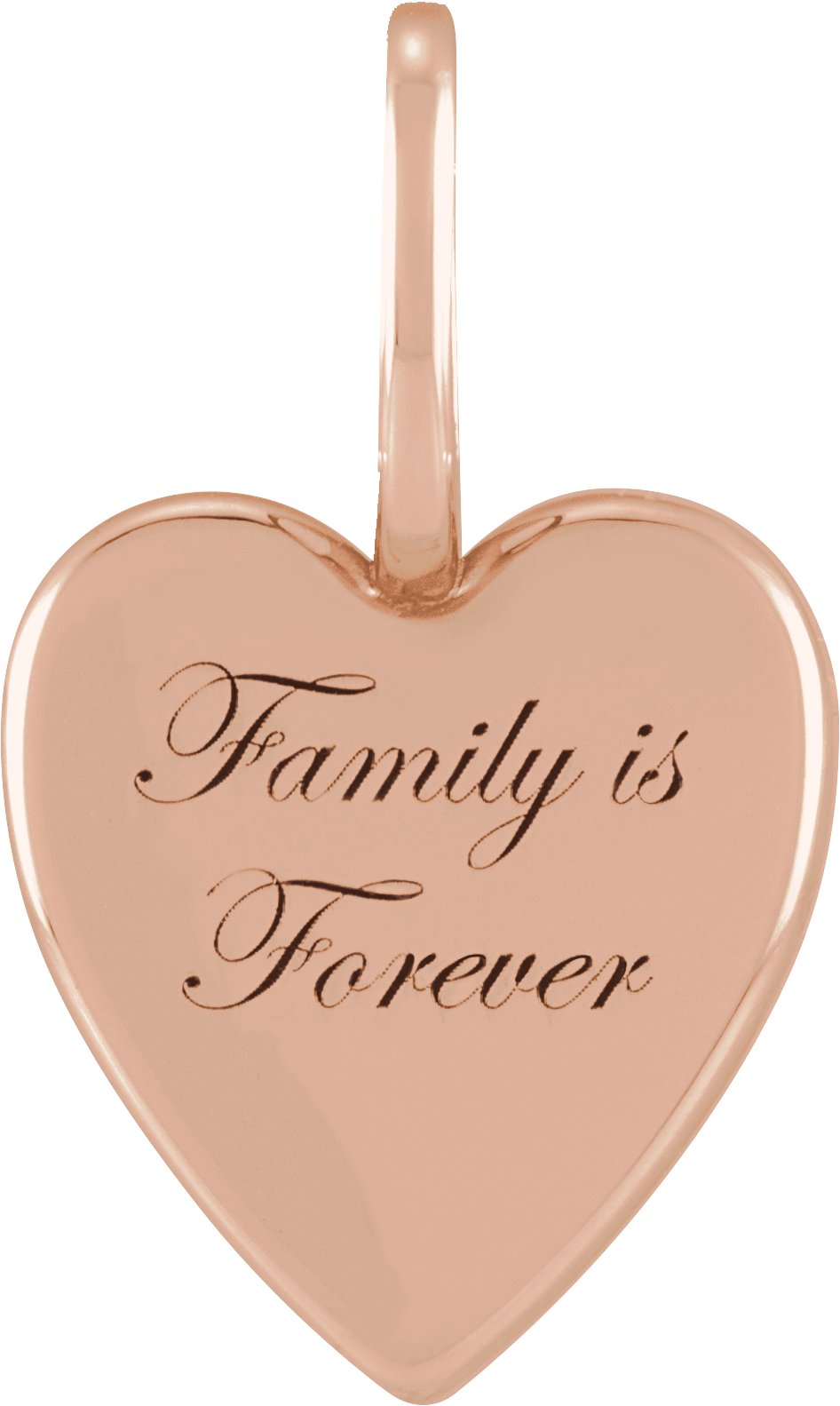 14K Rose inchFamily is Forever inch Heart Pendant Ref 19536302