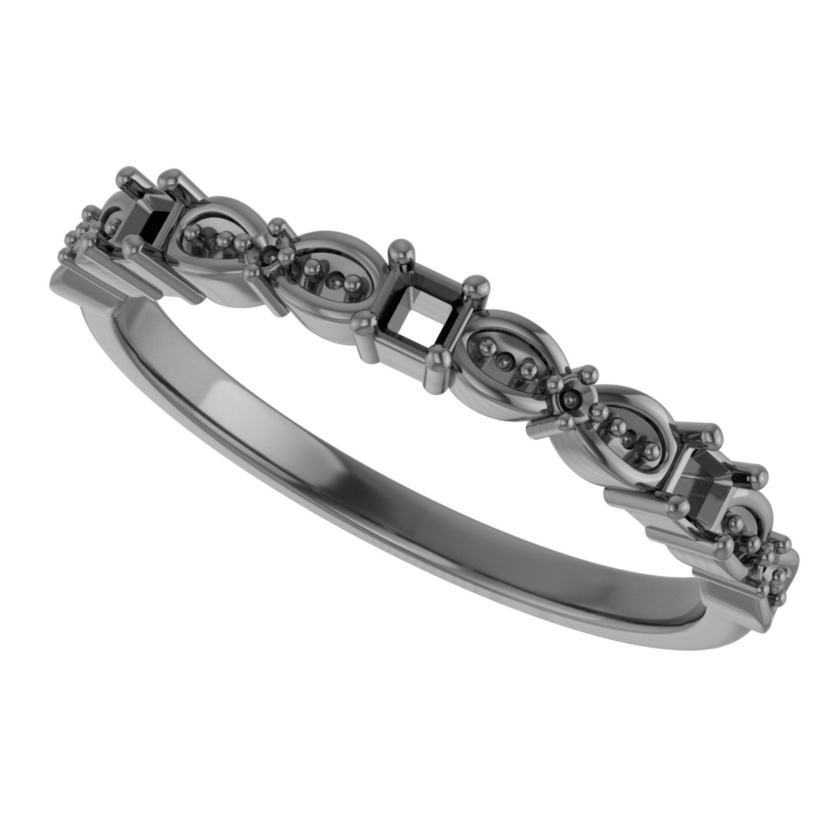 4.5x3 mm Emerald Anniversary Band Mounting view 5