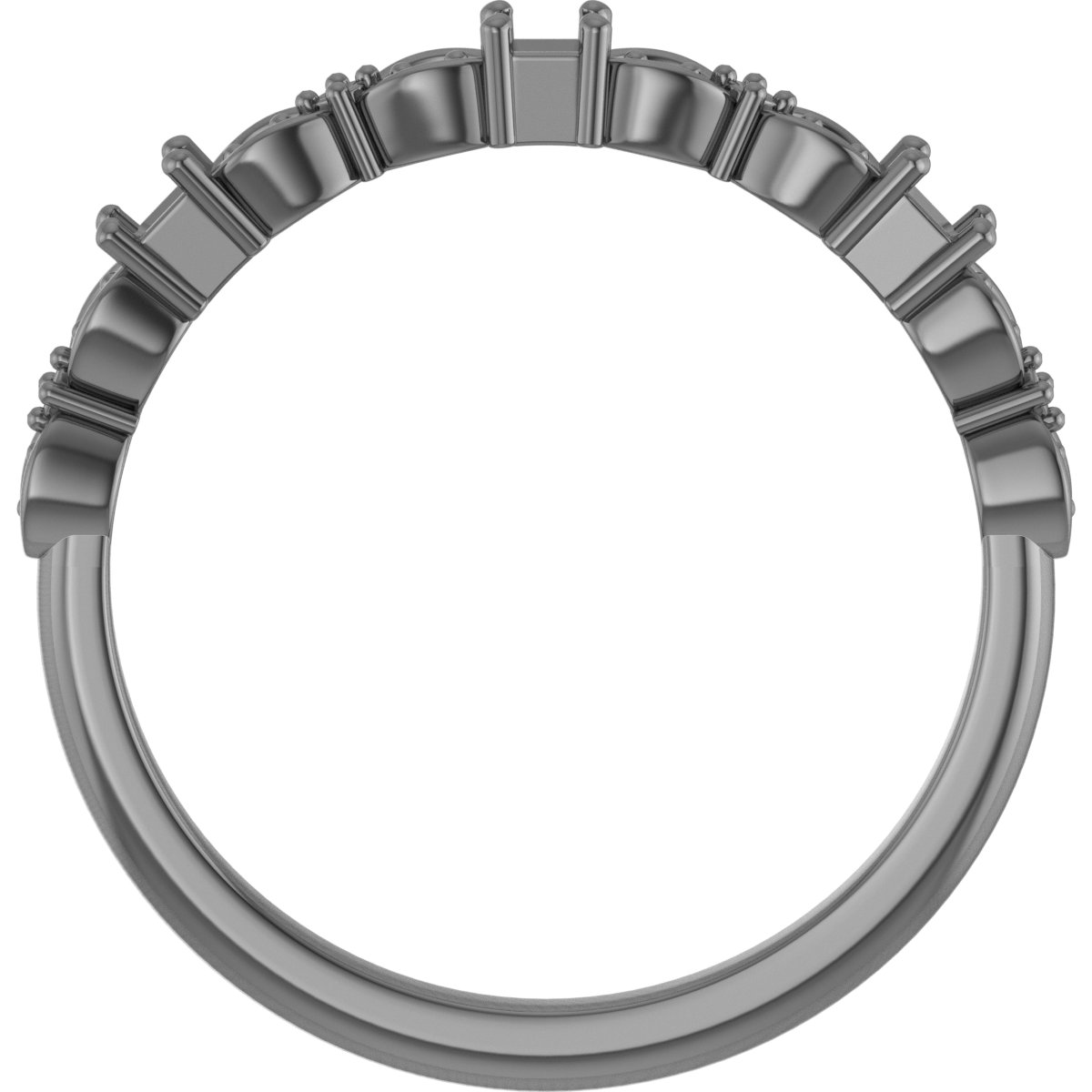 4.5x3 mm Emerald Anniversary Band Mounting view 2