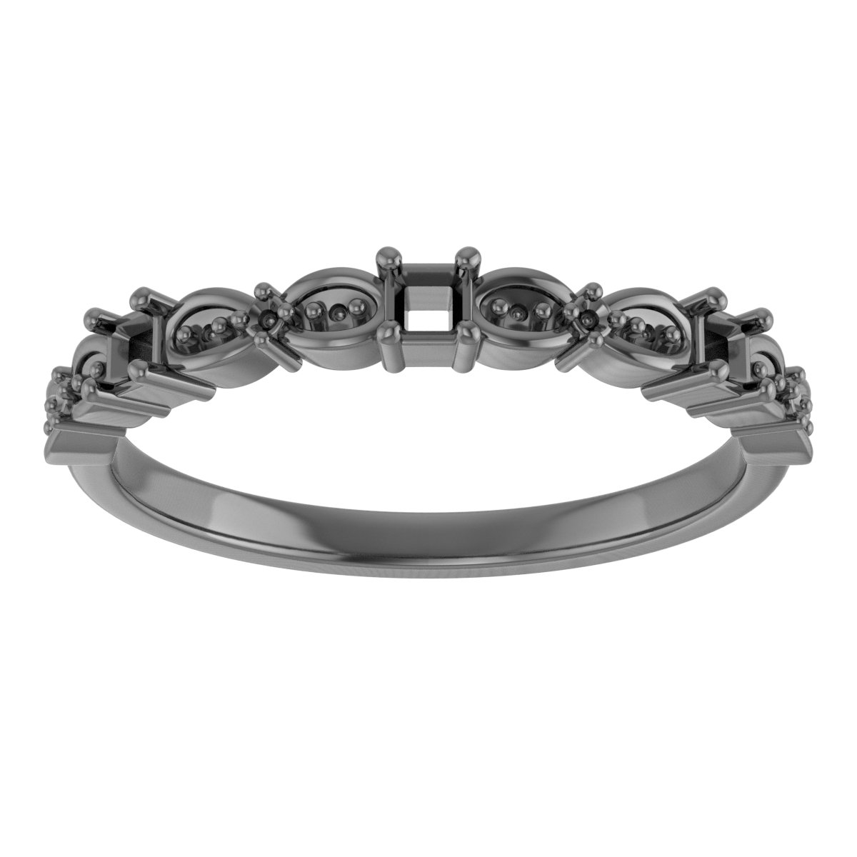 4.5x3 mm Emerald Anniversary Band Mounting view 3