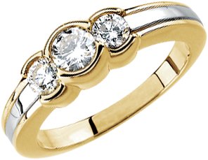 14K White and Yellow .75 CTW Diamond Anniversary Ring Ref 1686451