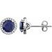14K White Lab-Grown Blue Sapphire & 1/8 CTW Natural Diamond Earrings