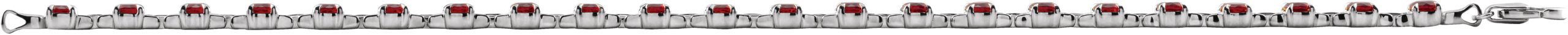 Sterling Silver Natural Mozambique Garnet 7 1/4 Line Bracelet
