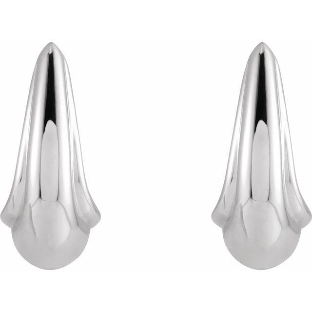 Sterling Silver Tapered J-Hoop Earrings