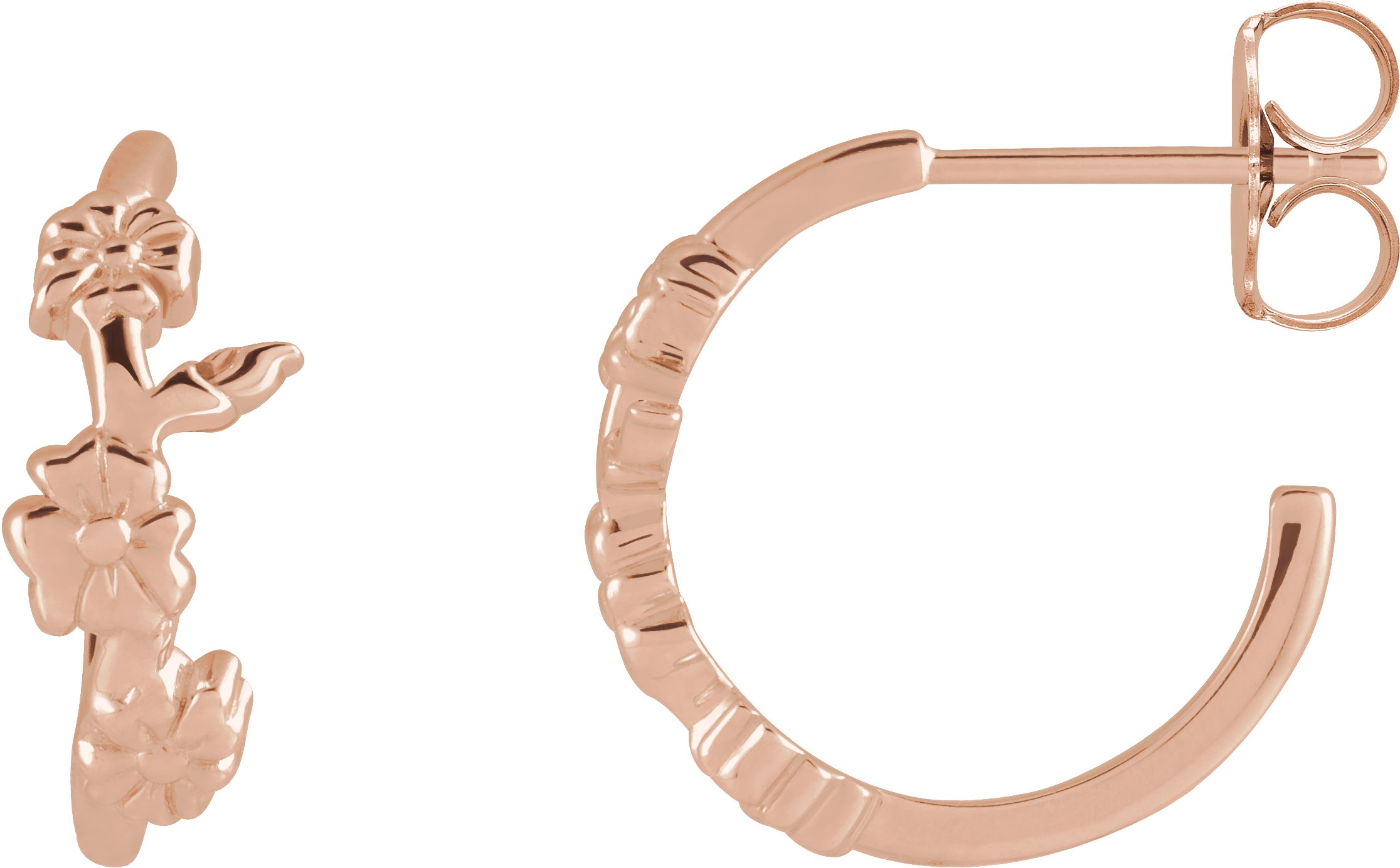 Floral Hoop Earring